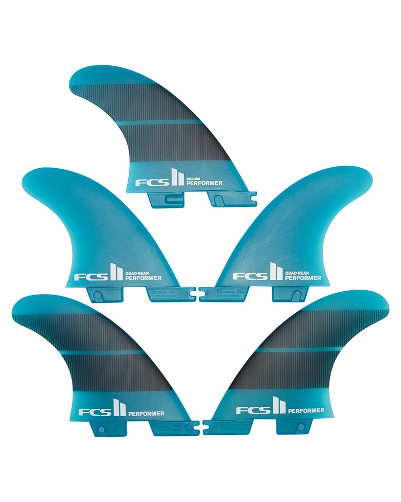 FCS II PERFORMER NEO GLASS MEDIUM TEAL GRADIENT TRI-QUAD FIN