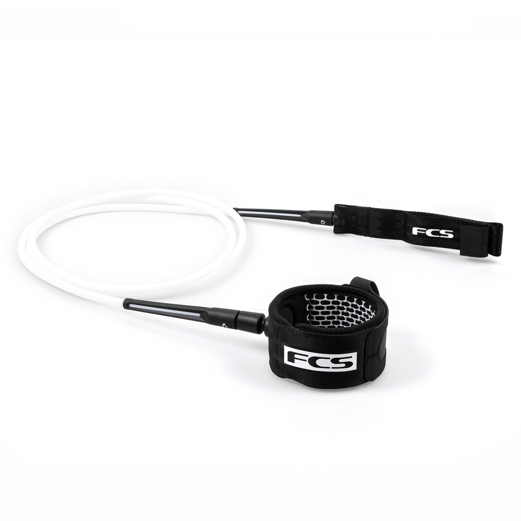 FCS 6' ALL ROUND ESSENTIAL LEASH WHITE/BLACK
