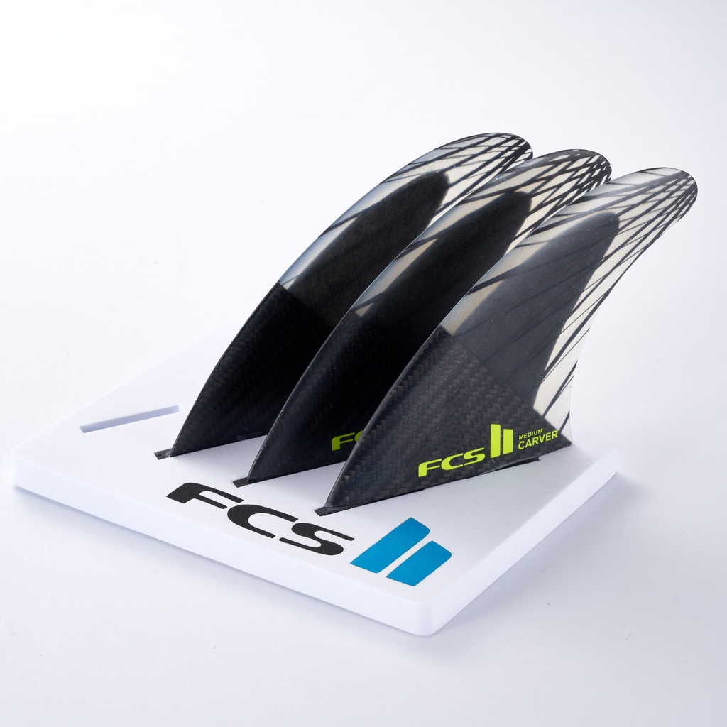 FCS II CARVER PC CARBON LARGE BLACK/ACID TRI RETAIL FINS
