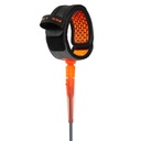 FCS 9' ALL ROUND ESSENTIAL LEASH CHARCOAL/BLOOD ORANGE