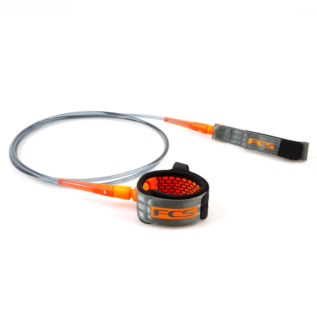 FCS 9' ALL ROUND ESSENTIAL LEASH CHARCOAL/BLOOD ORANGE