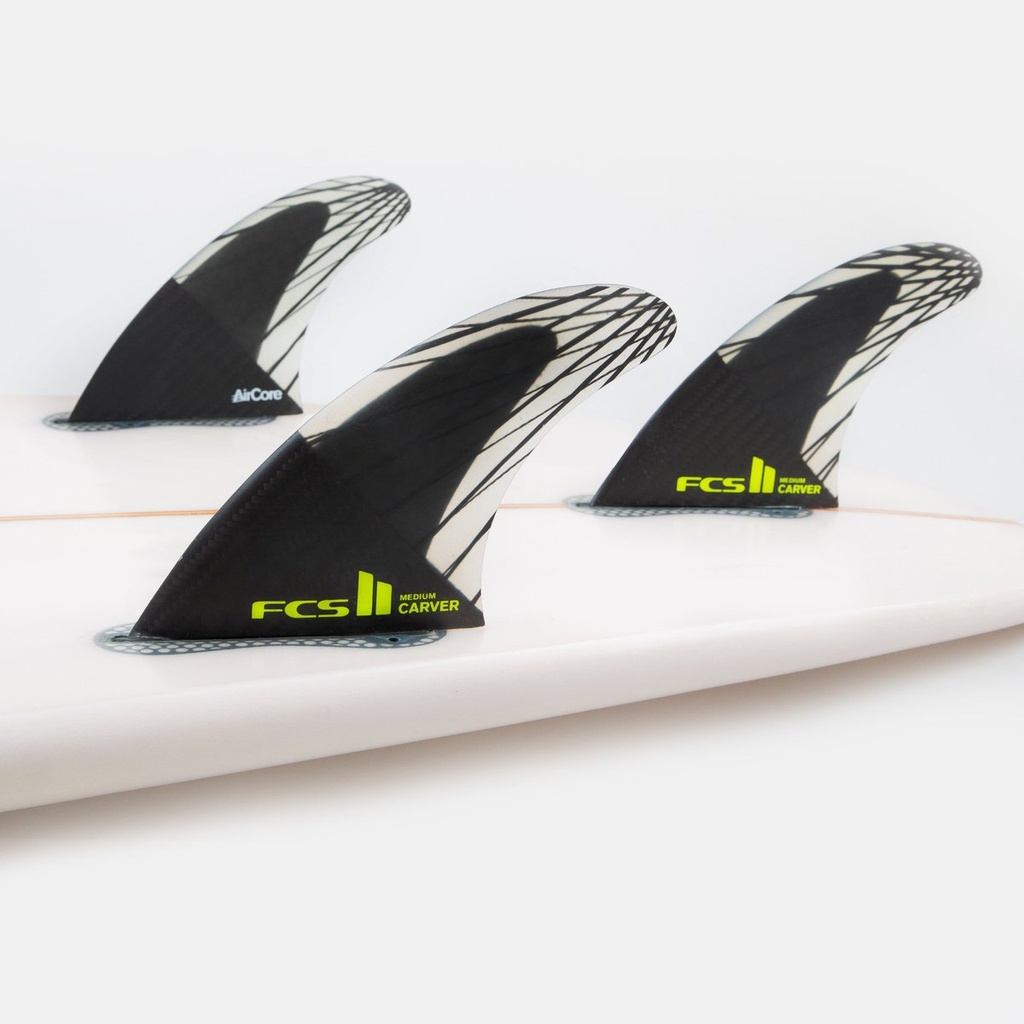 FCS II CARVER PC CARBON LARGE BLACK/ACID TRI RETAIL FINS