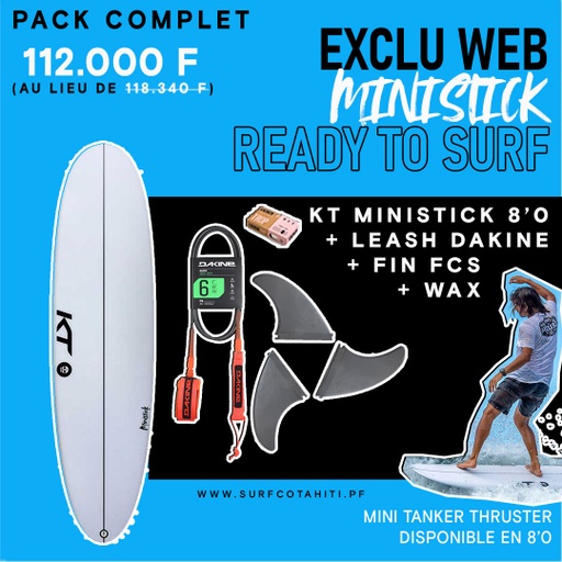 SURF PACK - KT MINISTICK 8'0''-60L