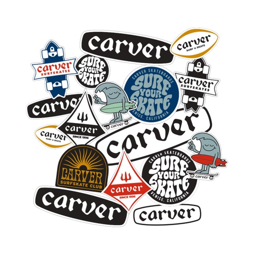 [C10410218] CARVER SURFSKATE STICKER PACK | 16 ASSORTED